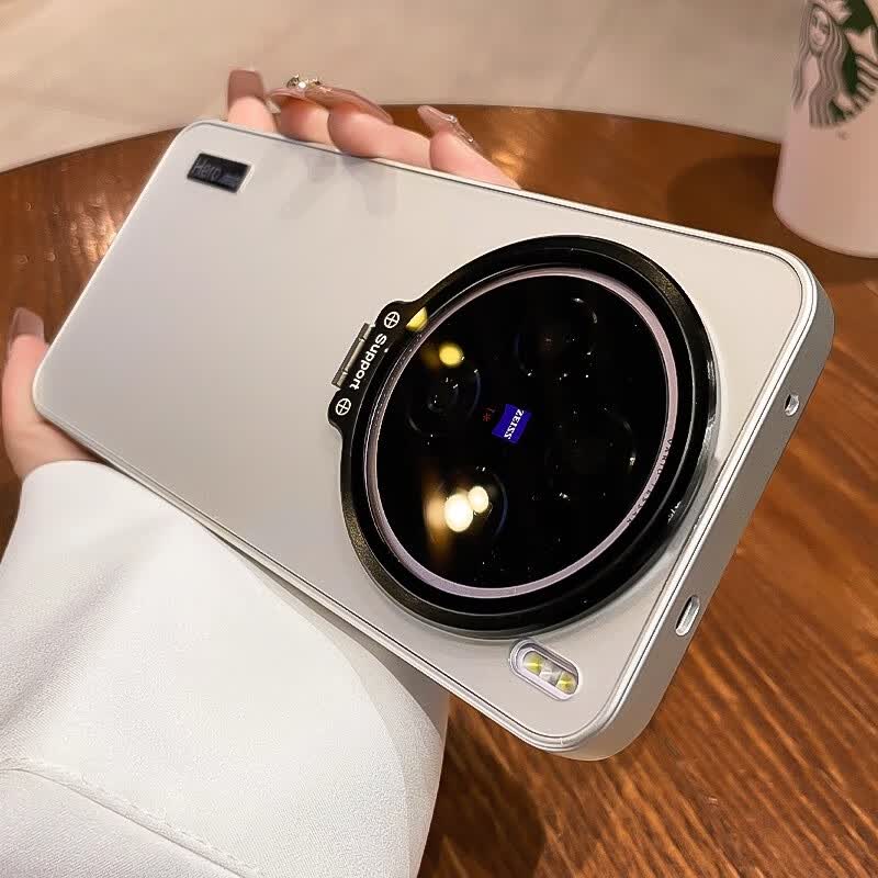 玛尔扎 适用vivox300手机壳新款镜头支架x200磨砂X200pro自带镜头膜x100s全包防摔超薄防指纹高级感 【太空银】镜头支架*自带镜头膜*肤感磨砂 vivo X100 SPro