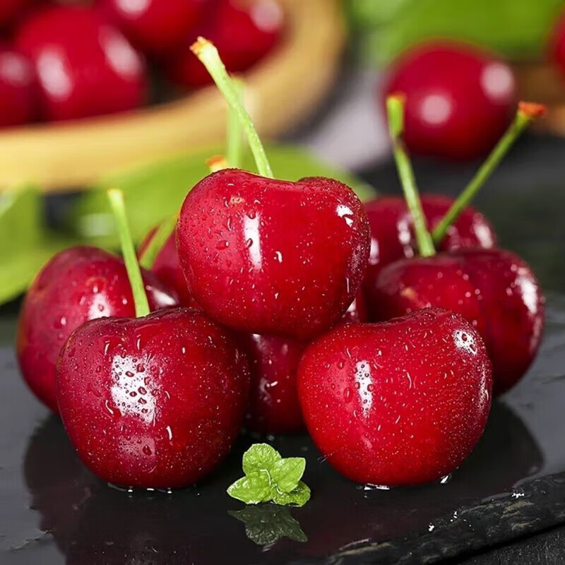 山东大樱桃SSS国产车厘子水果 新鲜水果时令生鲜 水果樱桃礼盒 中果带箱5斤（净重4斤）22-26mm 单果果径源头直发包邮