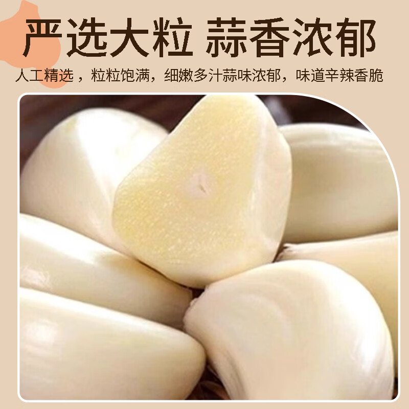 金乡大蒜【一餐一袋 真空锁鲜】新鲜蒜米蒜瓣剥皮去皮新鲜商用山东紫皮蒜 划算装【100g*20袋】送生姜一份
