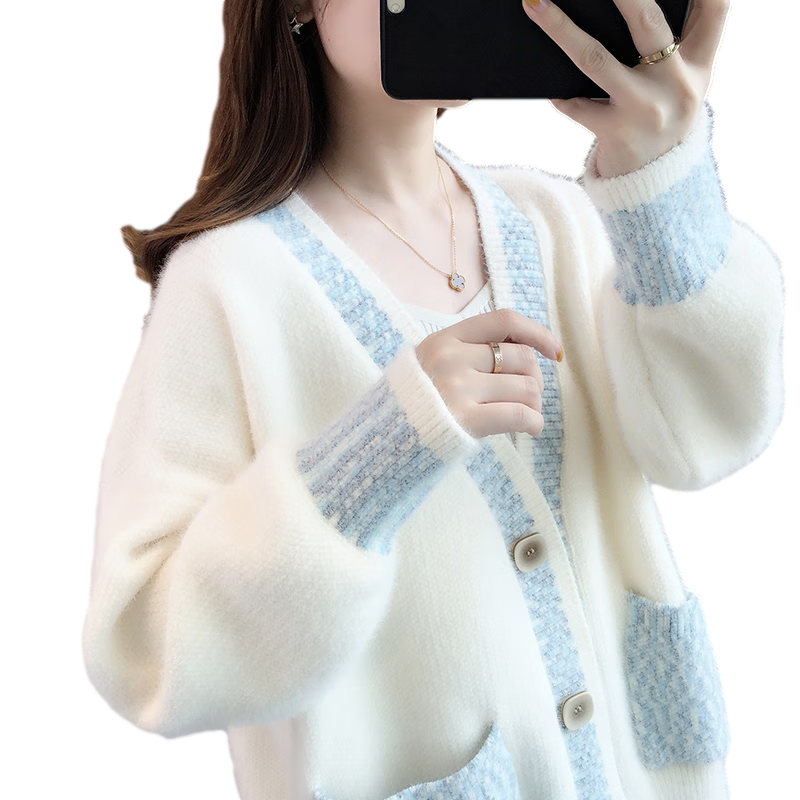 紅蜻蜓2025厚款針織衫女外套線(xiàn)衣設計感女裝春秋季新款毛衣開(kāi)衫 花咖色 均碼 【建議80-130斤】