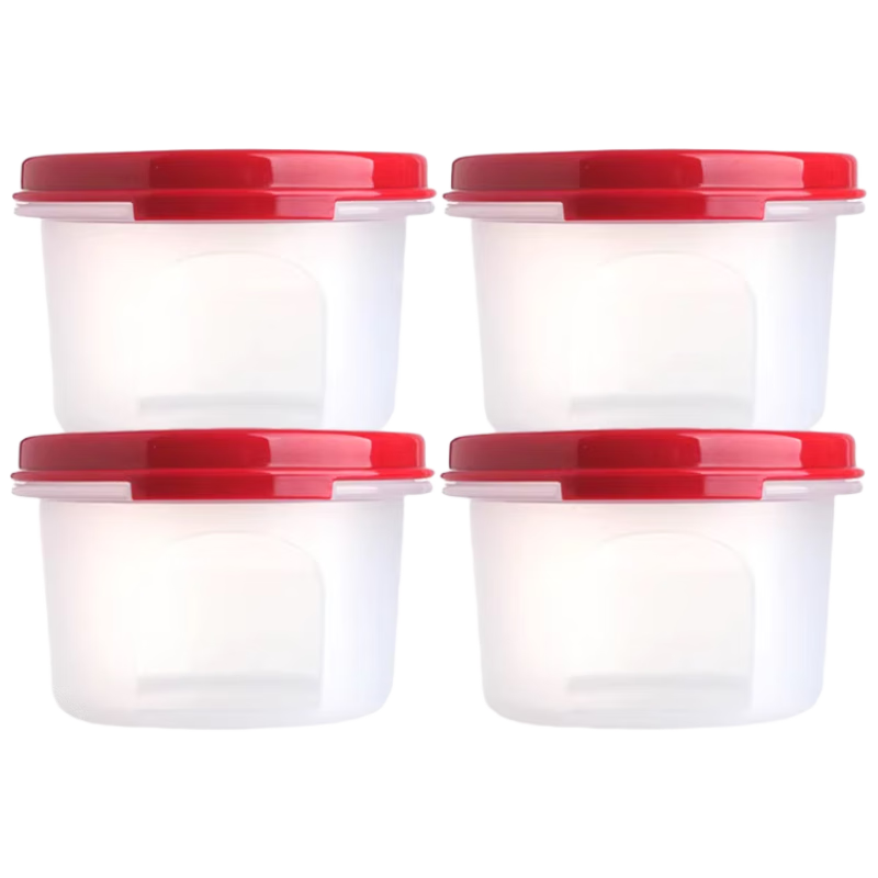 特百惠(Tupperware)MM圓形迷你儲藏保鮮收納盒4件套食品級水果零食干貨防潮 200ml*4