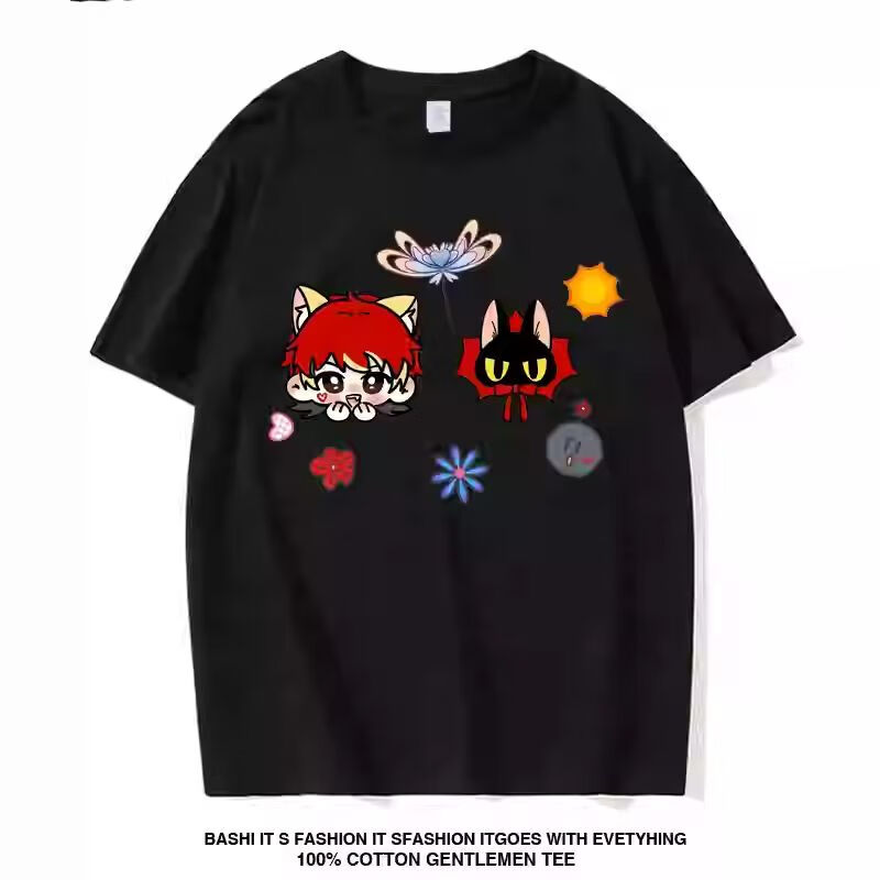 皇古迪华晨宇同款火星演唱会纯棉短袖T恤男女应援花花周边圆领上衣服潮 黑色一 S