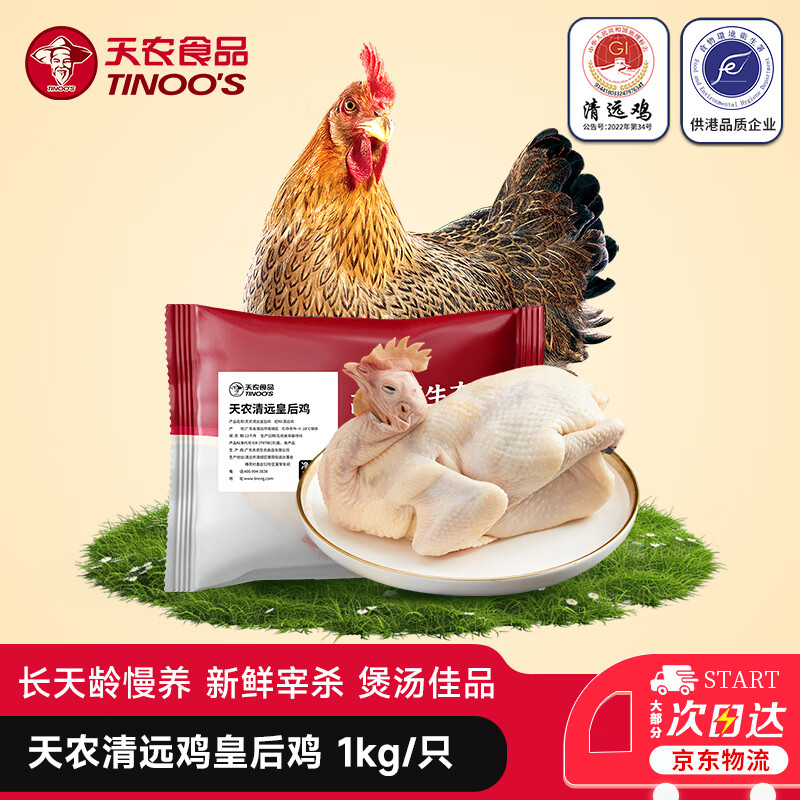 天农清远鸡皇后鸡 4斤 供港老母鸡走地鸡 山林散养365天 月子炖汤食材 清远皇后鸡2斤*2只 京东折扣/优惠券