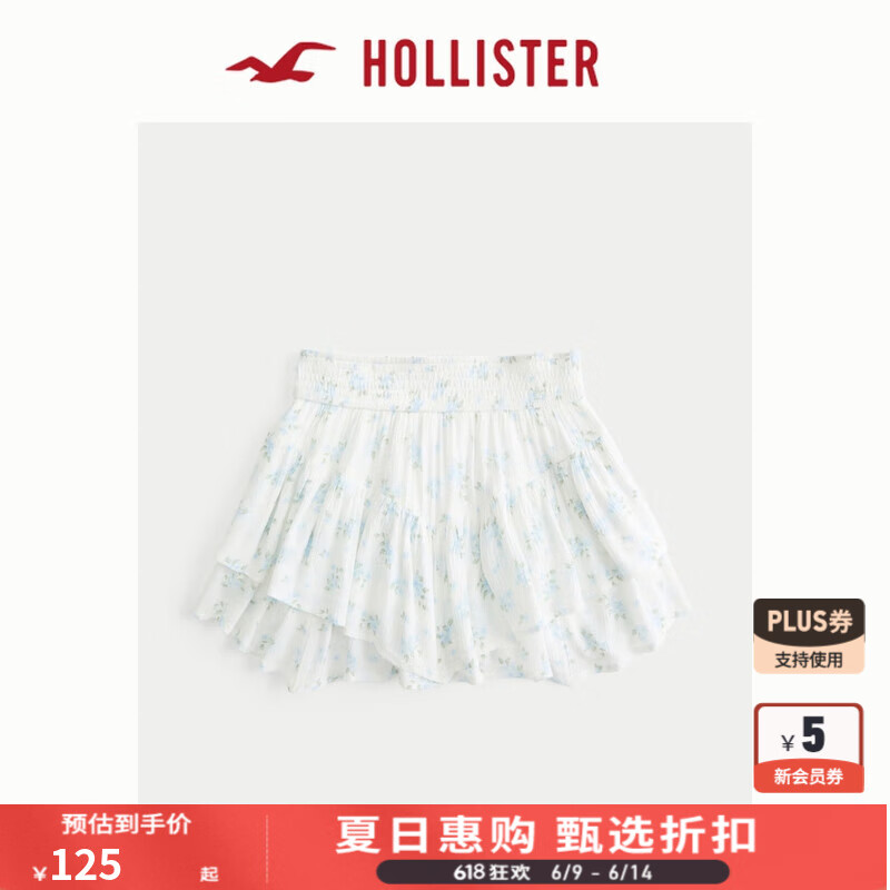 HOLLISTER25夏新款辣妹甜美芭蕾百褶蛋糕短裙裙褲女裝KI343-5004 白色圖案 XXS (160/58A)標(biāo)準(zhǔn)版