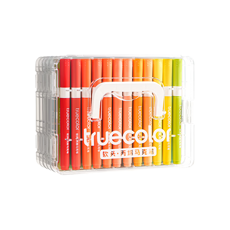 真彩（TRUECOLOR）60色软头丙烯马克笔儿童可水洗小学生美术专用水彩笔不透色可叠色幼儿园画笔绘画彩色笔炳稀0628