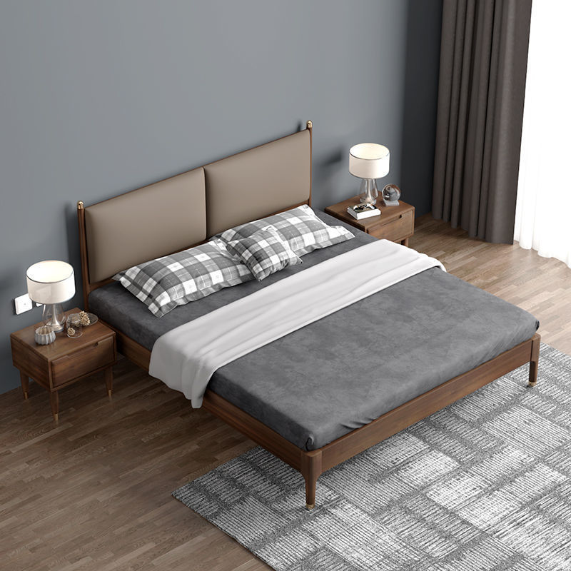 pmru广东佛山东莞家具北欧全实木床双人床现代简约床主卧小户型软包轻