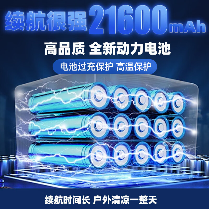 维央太阳能电风扇制冷大风力户外露营家用宿舍办公便携式落地扇充电式风扇轻音大风量移动无线趴地扇  【黑色12寸+12档风力+无刷电机】