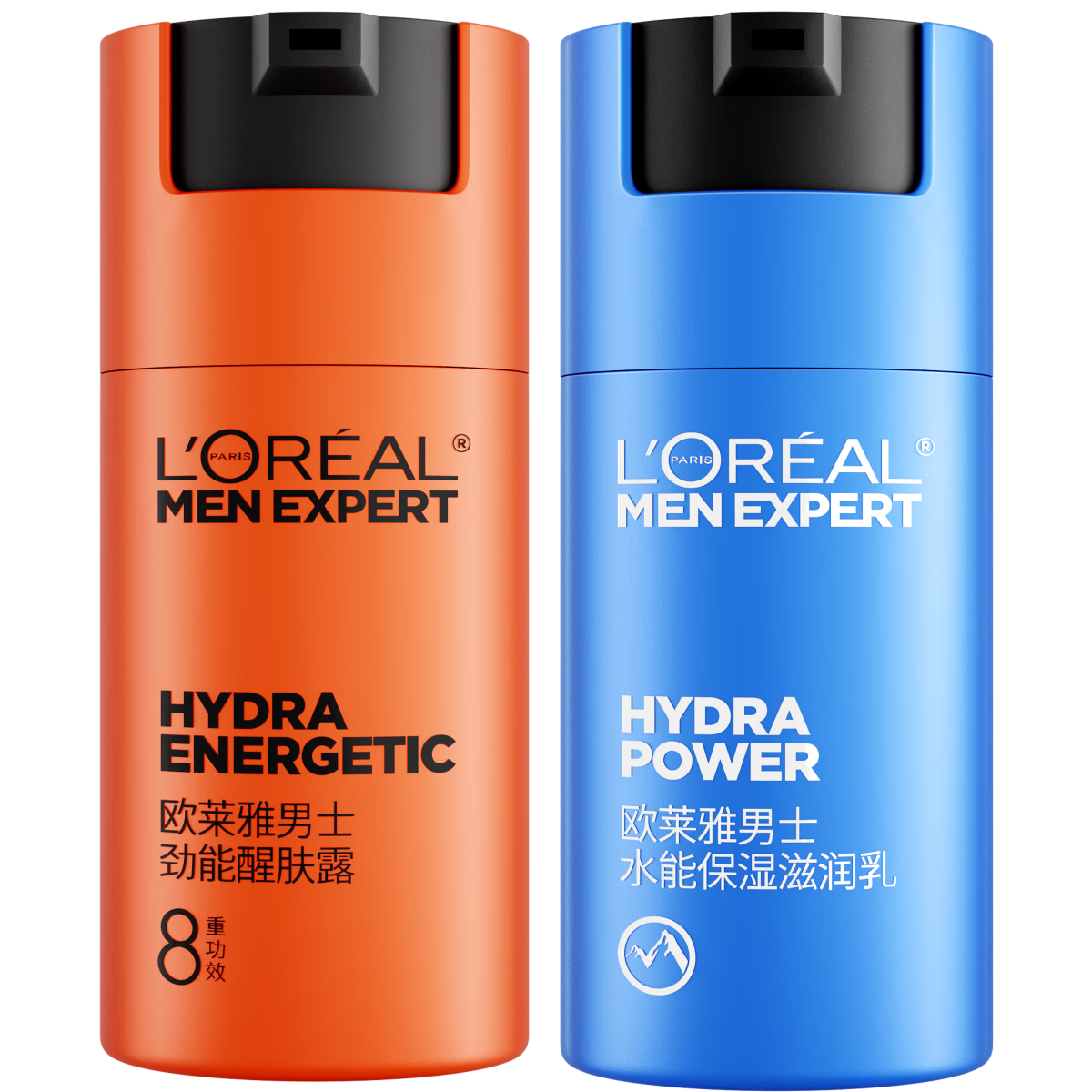 欧莱雅男士早晚乳液套装50ml*2滋润乳醒肤露秋冬紧致抗皱补水保湿护肤品