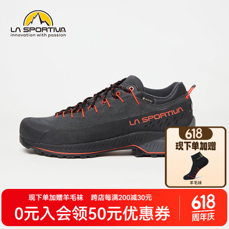 LA SPORTIVA徒步鞋男耐磨缓震轻量户外登山鞋女休闲接近鞋远征TX4 EVO GTX 碳灰/圣女果 44