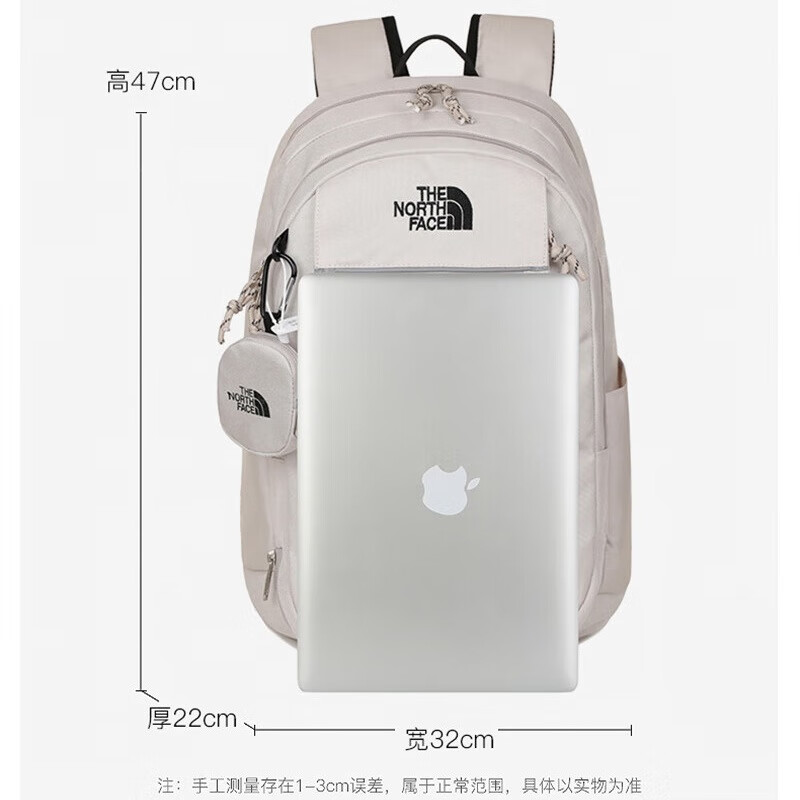 动感北面 DYNAMIC NORTH新款大容量双肩包男女学生书包休闲背包户外运动旅行电脑包登山包 米白色-北面
