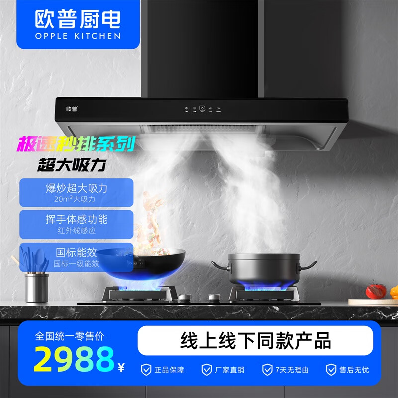 欧普照明（OPPLE）欧普/一级能效/体感/热清洗/家用抽油烟机/CXW-258-YT133 黑色