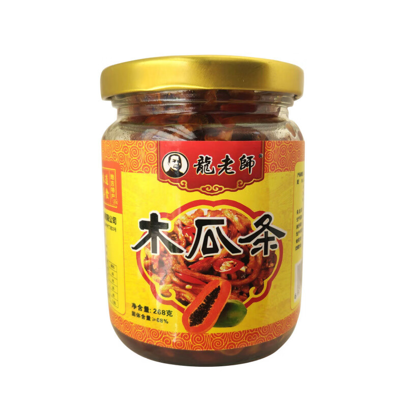 龍老師木瓜條/龍老師七彩泡椒 廣西香辣木瓜絲醬菜五彩椒燈籠椒 木瓜條268克