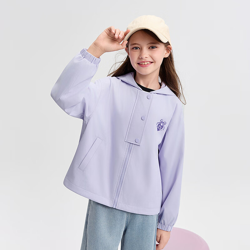 巴拉巴拉【风壳衣】balaone女外套儿童上衣2025新款秋防风防泼水 粉紫70011 165