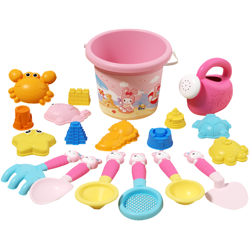泰芬乐（BIG TAYLOR）沙滩挖沙工具1-3岁女孩儿童玩雪工具玩沙玩具套装19件赶海工具