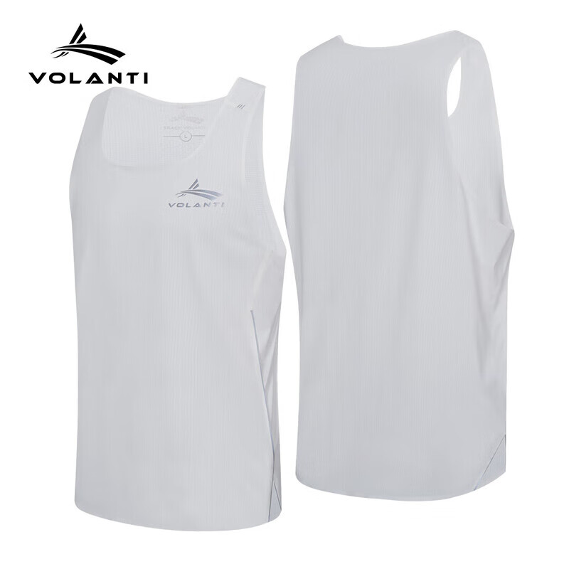 沃兰迪空翼跑步速干背心女男马拉松吸汗健身田径运动透气无袖上衣 白色 XL XXL