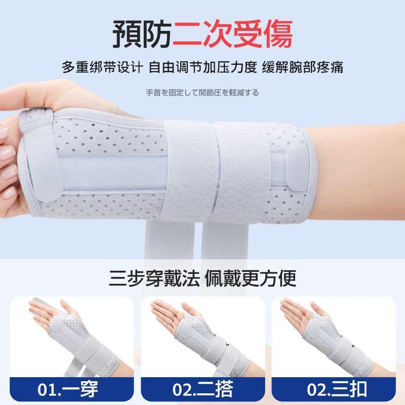 通用腕管综合征医用护腕 专用手腕腕管综合征护手腕关节套固定支具薄 加强版【右腕】防护神器【多重绑带+舒适腕枕】