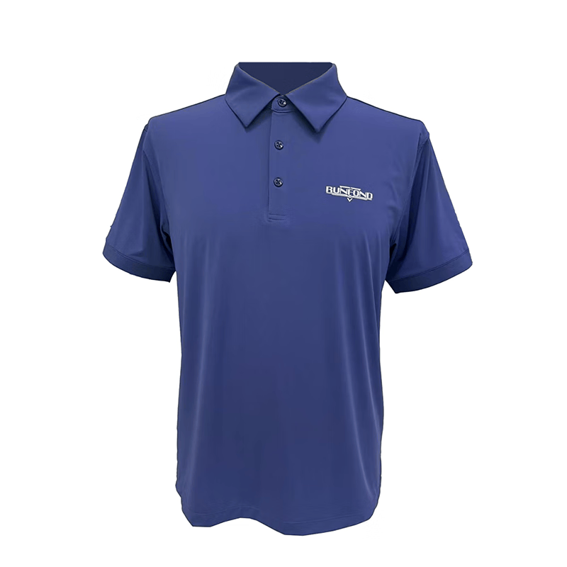 RUNFOND夏季速干短袖衫男士商务休闲运动翻领T恤透气吸汗快干 海军蓝 薄款 2XL