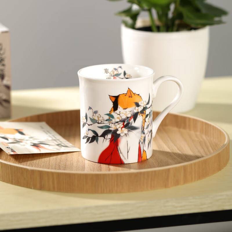 觀復观复博物馆寒露节气系列马克杯观复猫文化创意骨瓷水杯可爱情侣款