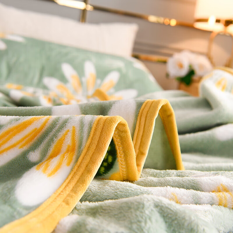 软贝牛奶绒法兰绒毛毯 单双人学生宿舍绒毯床单 午睡空调盖毯子 雏菊 100x150cm单毛毯