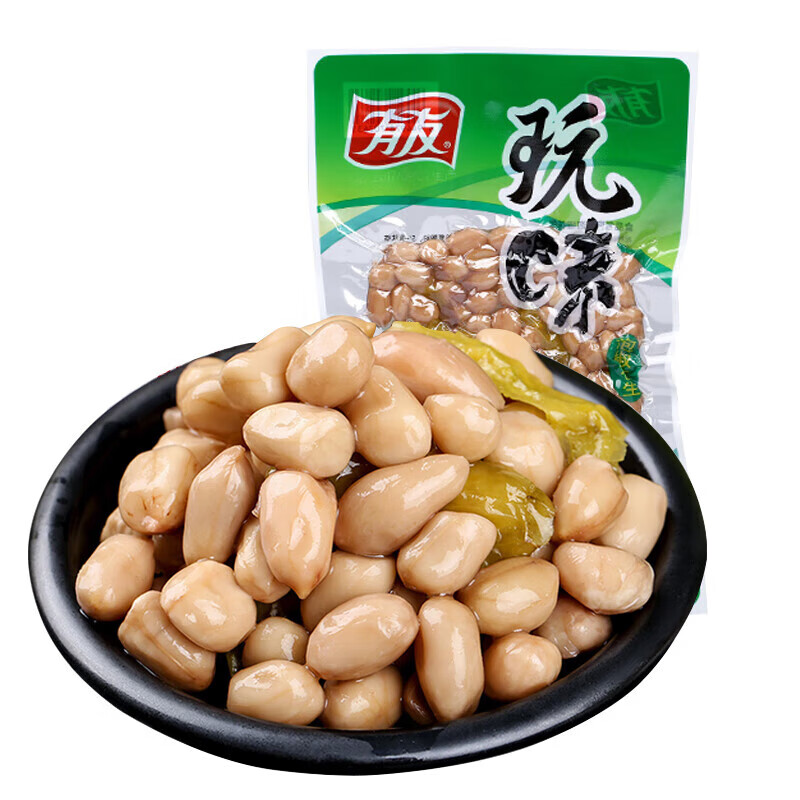 泡椒凤爪山椒鸡爪重庆特产休闲零食旅游小吃鸡脚 有友泡椒花生95g