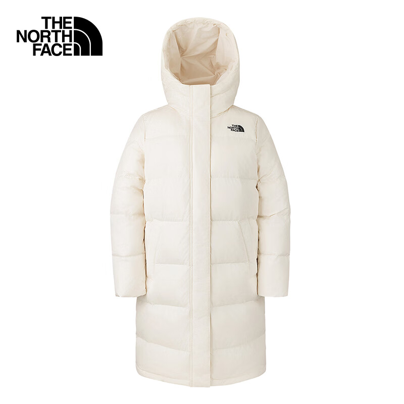 The North Face北面羽绒服女中长款户外保暖鹅绒81SA 米白色/QLI XL