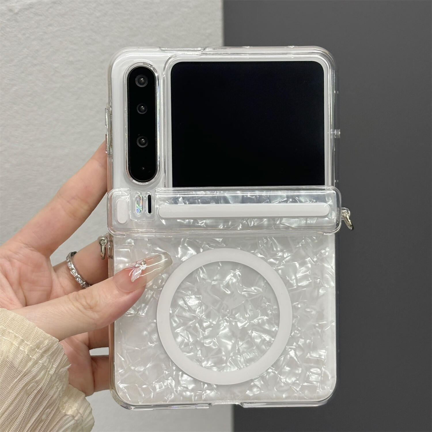 叒达适用于华为PuraX手机壳典藏版purax贝壳纹中轴保护磁吸支架阔折叠屏防摔高级感 【炫彩白色】贝壳纹 -中轴保护 华为 Pura X典藏版