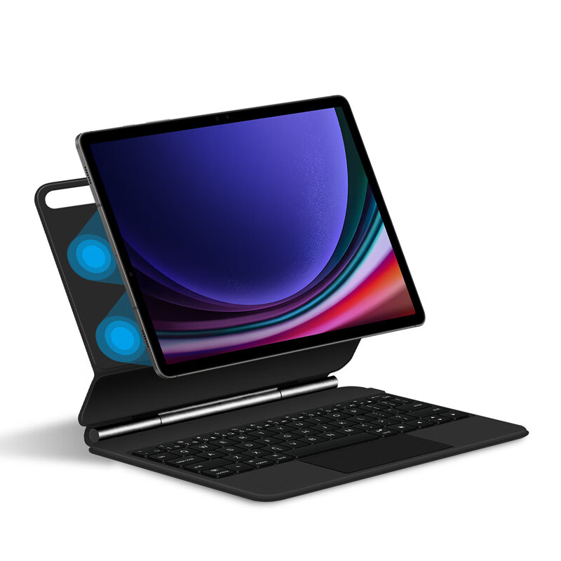 品怡适用三星Galaxy Tab S9 11英寸磁吸悬浮妙控键盘s7/8平板电脑s9皮套 黑色 Galaxy tab S8 11英英寸