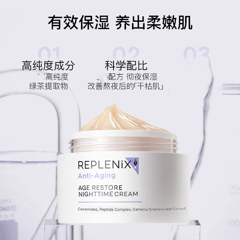 REPLENIXTOPIX 绿茶多酚面霜焕颜柔肤晚霜保湿补水 绿茶修复面霜50g(2027年1月到期)