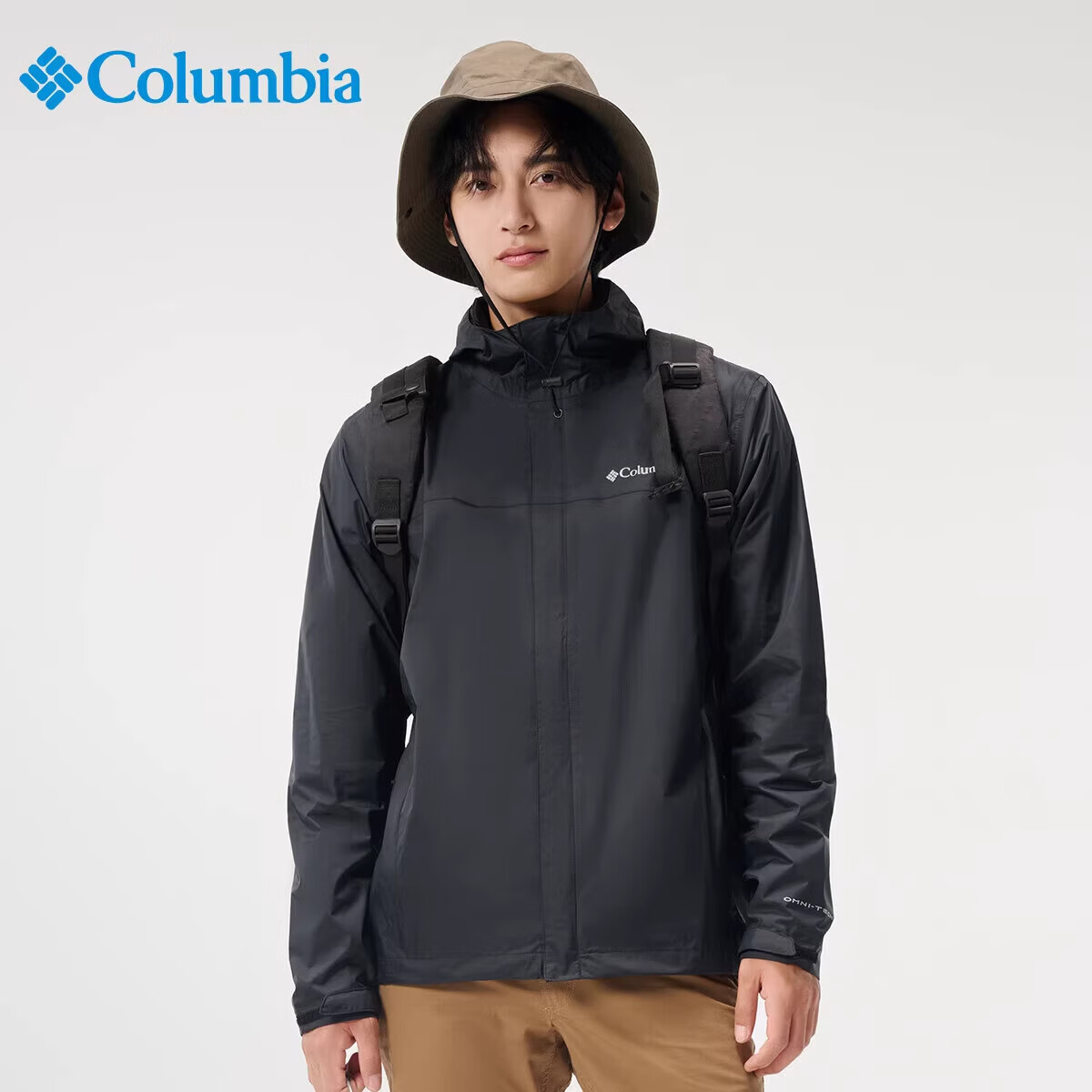 哥伦比亚（Columbia）2026春夏新品男子户外防水防风休闲单层连帽冲锋衣夹克外套RE2433 012-黑色 175/96A/M