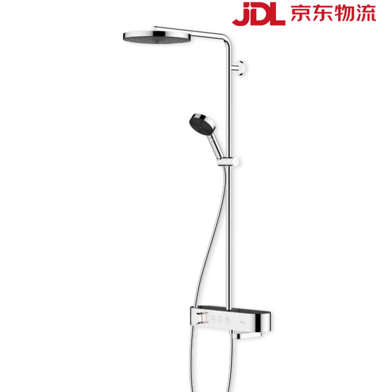 汉斯格雅（Hansgrohe） 沛适飞明装置物台恒温淋浴花洒套装新款匠心制造 品质源于细节 【镀铬色】恒温龙头带置物台-