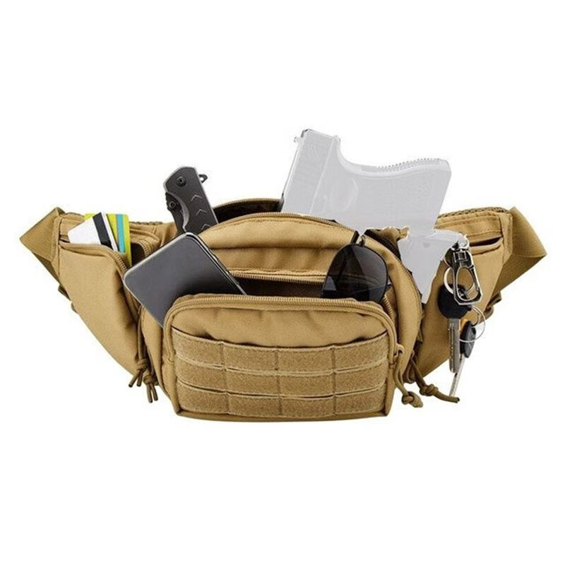 美兰登【甄选厂家】军迷腰包男士户外多功能便携单肩包战术腰包跑步运动 军绿色【轻便耐磨】