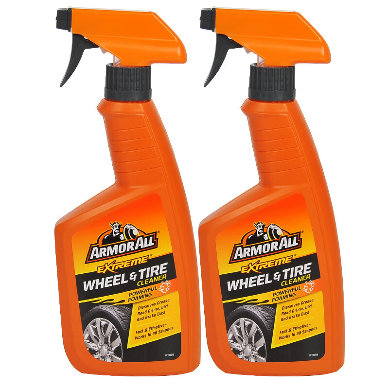 牛魔王汽车轮毂及轮胎洁亮剂英国进口 轮胎光亮剂保护剂轮毂清洁清洗剂 强效款 500ml 2瓶