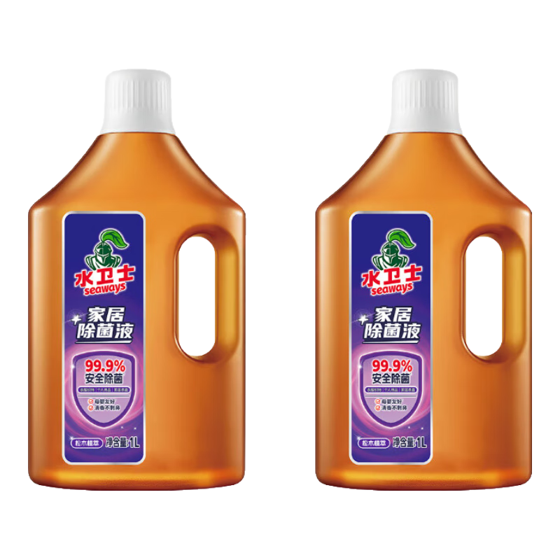 水卫士除菌液1L 99.9%除菌家居地板玩具消毒杀菌母婴内衣物除菌松木清香 除菌液1L*2瓶