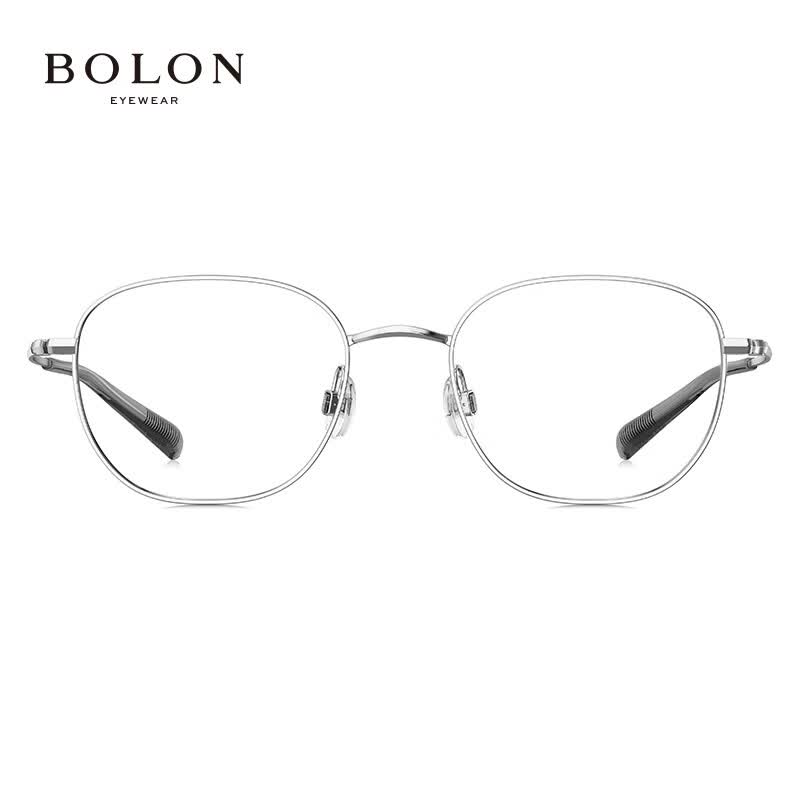 暴龙（BOLON）近视眼镜框 复古文艺金属镜架 近视配镜 BA7006 精选 B90-银色镜框 此项仅单框-镜框支持试戴