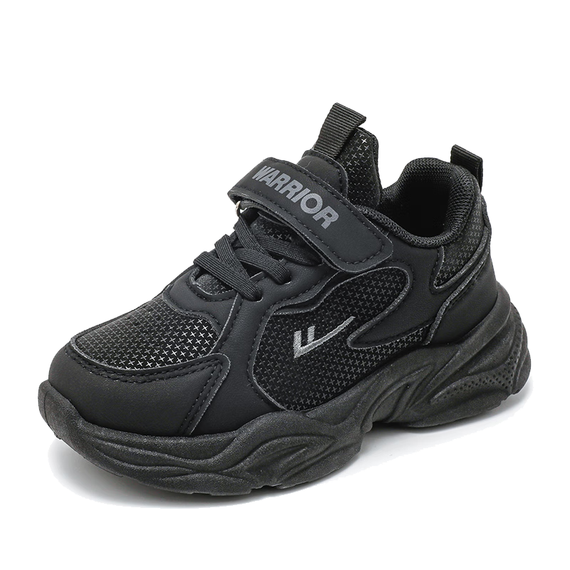 回力（Warrior）童鞋男童鞋子春秋款女童透气白色儿童运动鞋WZ(CL)-1022 黑色30