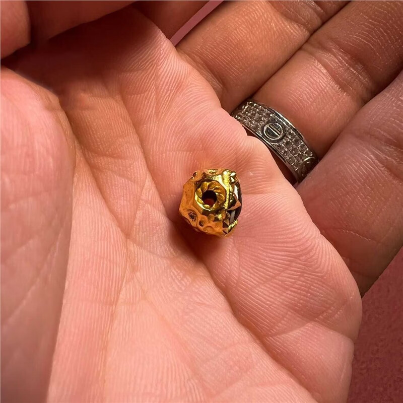 藏式黄金魔瞳鬼眼天珠单珠顶珠散珠背云配饰星月猴头手串diy配饰 单个：10mm