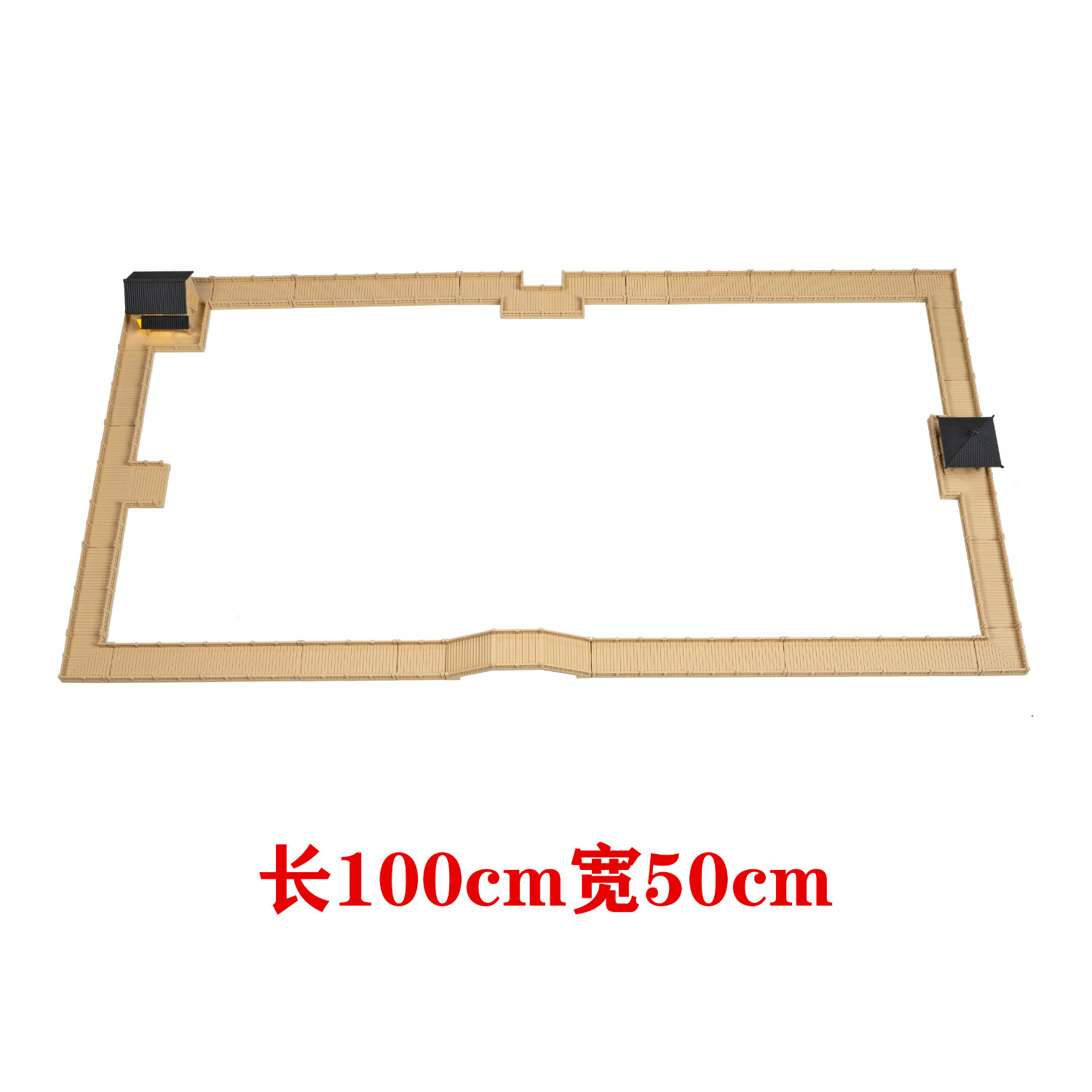 古建筑日常微景观适用鱼缸桌摆连接长廊桥梁桌摆百搭使用多款造景 50*100配套全套带灯 京东折扣/优惠券