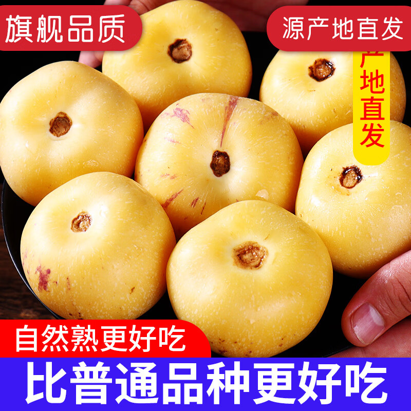 牛爱田 人参果云南石榴人参果黄白皮新鲜水果 人参果3.5斤净重3斤单果60-90g