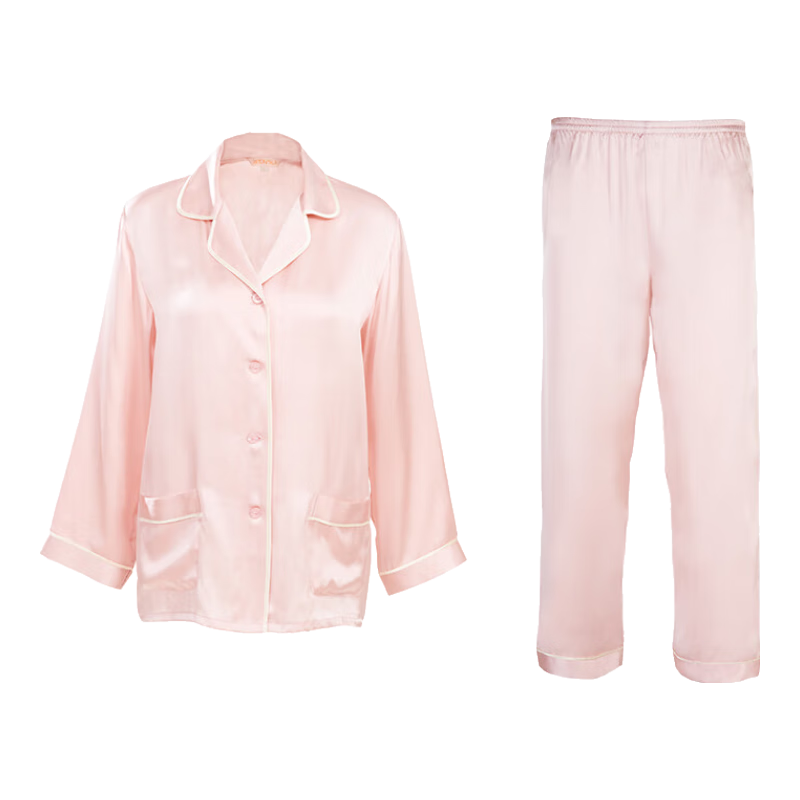 萬事利萬事利真絲睡衣男女款情侶長袖春秋絲綢家居服桑蠶絲兩件套裝禮盒