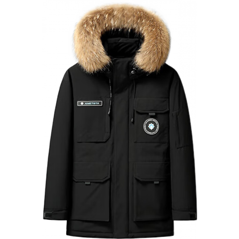 鸭鸭（YAYA）王一博同款羽绒服男士2025冬季新款工装户外时尚百搭短款加厚外套 燕麦色 L /175