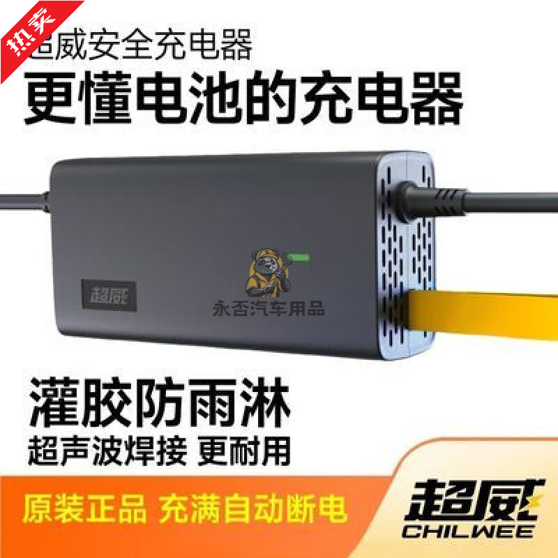 超威電動車電瓶充電器48V20AH60V24AH72V鉛酸兩輪三輪電動車適用 48v3a(20-24)ah國標(biāo)2+2插頭