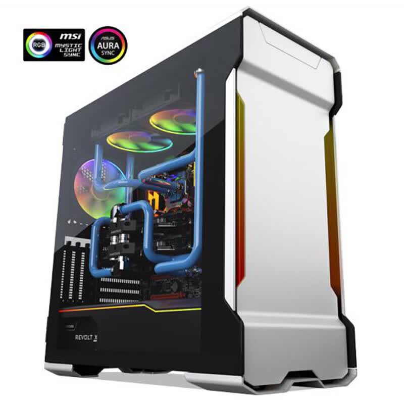 追风者Evolv X 518 XTG钢化玻璃台式机电脑铝水冷RGB机箱 流光银 官方标配