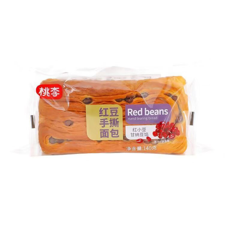 桃李紅豆手撕面包代餐手撕軟面包辦公室代早餐充饑網(wǎng)紅零食品 2袋手撕紅豆面包 140g