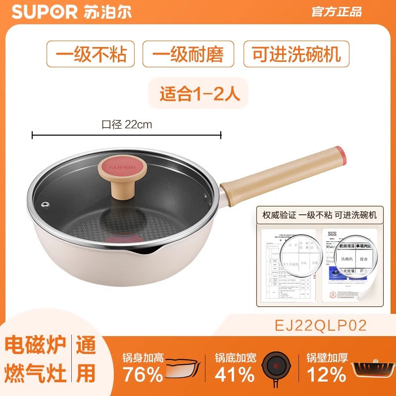 苏泊尔（SUPOR）轻量火红点不粘煎锅平底加深煎炒锅多功能家用燃气电磁通用 1【煎炒炖煮深煎锅】(可进 22cm
