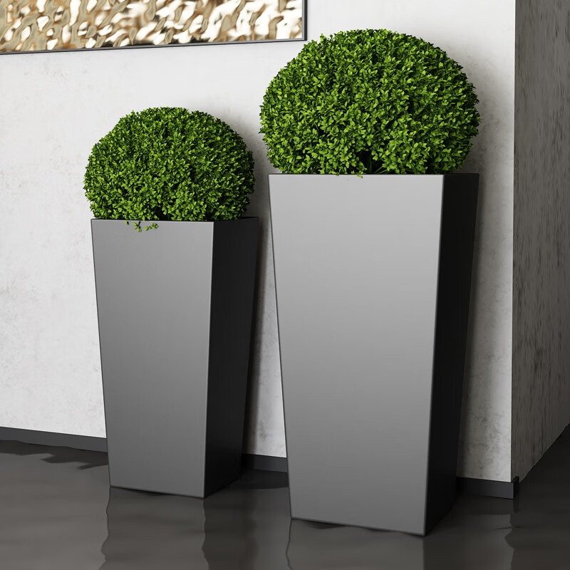 博纳德不锈钢花箱 酒店门口迎宾不锈钢花箱上宽下窄花槽 户外绿化花架