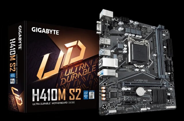 GIGABYTE新到  盒装技嘉H410M S2  D2VX SI  DS2V V2 支持10代CPU  带M.2 浅灰色