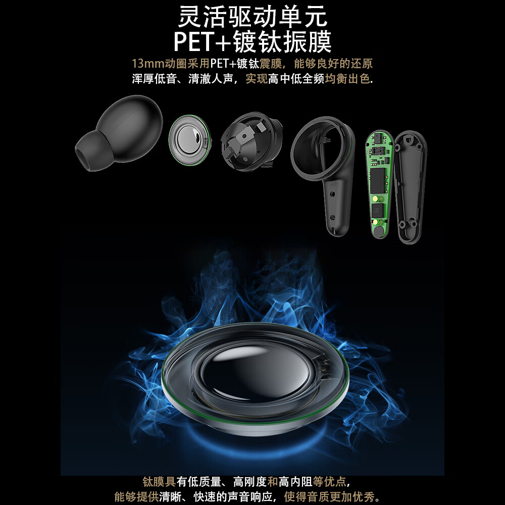 J(匠子)真无线6麦混合双馈数字降噪蓝牙耳机主动降噪环境通透高清通话低延迟触控支持无线充电 澎湃音质 TWN02粉色 TWN02