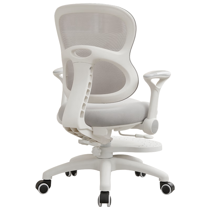 貝爾曼學(xué)習椅家用升降書(shū)桌椅學(xué)生寫(xiě)字椅子久坐辦公宿舍椅人體工學(xué)電腦椅 白框淺灰網(wǎng)-萬(wàn)向輪