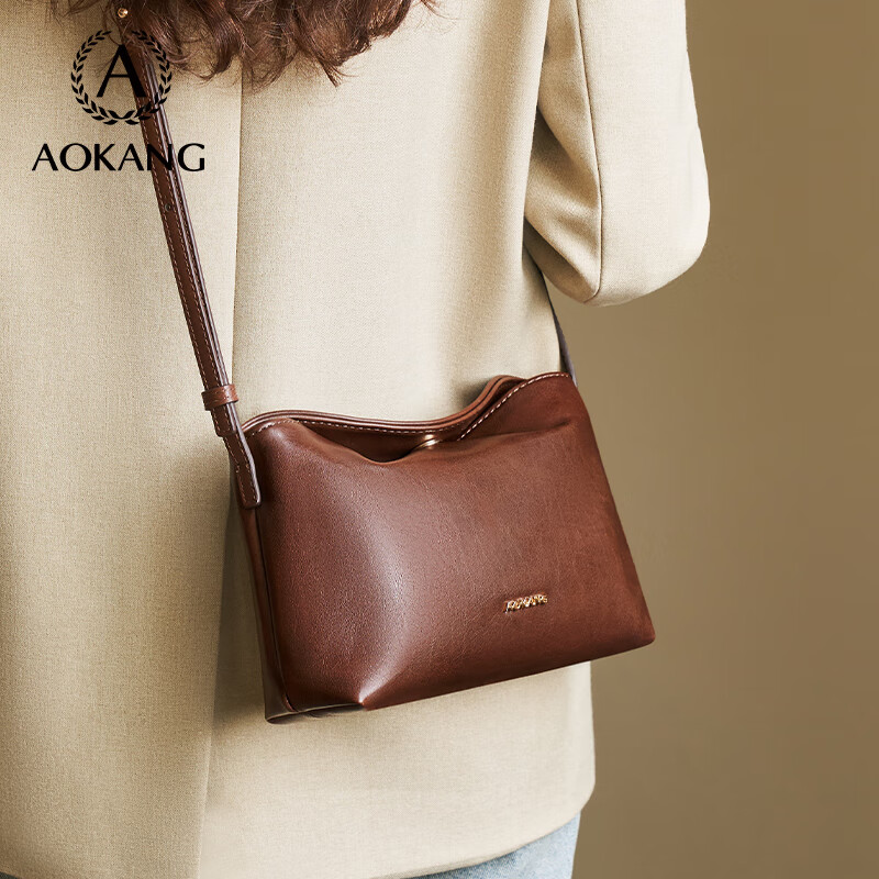 奥康(Aokang)包包女包托特单肩包经典复古斜挎包手提包生日礼物送女友送老婆 BG703559-咖啡色