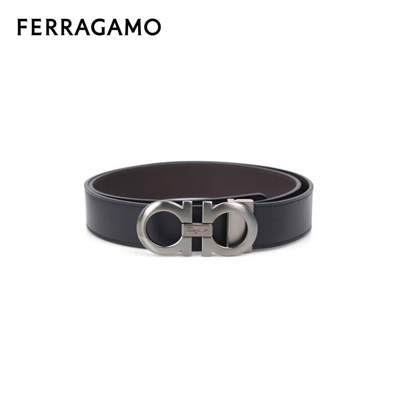 菲拉格慕（Ferragamo）男士雙面可調節牛皮腰帶皮帶 675542 464231 110